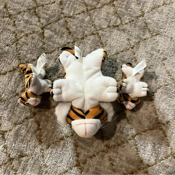 90's Galoob Pound Jungle TIGER & 2 CUBS FAMILY SET 3pc PLUSH Stuffed EUC - Picture 4 of 8